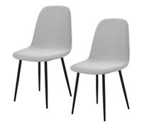 Extensibles Housse de Chaise de Salle à Manger Coquille Lot de 2/4/6,Housses de Chaises Coquille Sans Accoudoirs Style Moderne du Milieu du Siècle,Amovibles et Lavables en Machine(Light Gray,2Pcs)