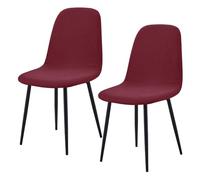 Extensibles Housse de Chaise de Salle à Manger Coquille Lot de 2/4/6,Housses de Chaises Coquille Sans Accoudoirs Style Moderne du Milieu du Siècle,Amovibles et Lavables en Machine(Burgundy,2Pcs)