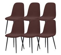 Extensibles Housse de Chaise de Salle à Manger Coquille Lot de 2/4/6,Housses de Chaises Coquille Sans Accoudoirs Style Moderne du Milieu du Siècle,Amovibles et Lavables en Machine(Dark Brown,6Pcs)