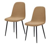 Extensibles Housse de Chaise de Salle à Manger Coquille Lot de 2/4/6,Housses de Chaises Coquille Sans Accoudoirs Style Moderne du Milieu du Siècle,Amovibles et Lavables en Machine(Light Brown,2Pcs)