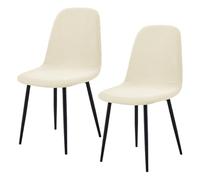 Extensibles Housse de Chaise de Salle à Manger Coquille Lot de 2/4/6,Housses de Chaises Coquille Sans Accoudoirs Style Moderne du Milieu du Siècle,Amovibles et Lavables en Machine(Off White,2Pcs)