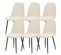 Extensibles Housse de Chaise de Salle à Manger Coquille Lot de 2/4/6,Housses de Chaises Coquille Sans Accoudoirs Style Moderne du Milieu du Siècle,Amovibles et Lavables en Machine(Beige Yellow,6Pcs)