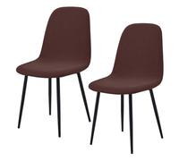 Extensibles Housse de Chaise de Salle à Manger Coquille Lot de 2/4/6,Housses de Chaises Coquille Sans Accoudoirs Style Moderne du Milieu du Siècle,Amovibles et Lavables en Machine(Dark Brown,2Pcs)