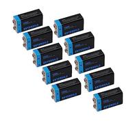 EXTENSILO 10x Piles Bloc Batterie 9V Remplacement pour Daitem BATV13 (1Ah, 9V, Li-ION), prête à l'emploi, avec Micro-USB