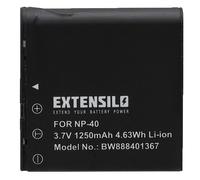 EXTENSILO 1x Batterie compatible avec Casio Exilim EX-Z1080, EX-Z1080BK, EX-Z1080BE, EX-Z1050SR, EX-Z1050PK appareil photo (1250mAh, 3,7V, Li-ion)
