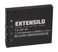 EXTENSILO 1x Batterie compatible avec Pentax Optio X, SVi, T10, T20, W10, W20, WP, WPi appareil photo, reflex numérique (800mAh, 3,7V, Li-ion)