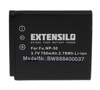 EXTENSILO 1x Batterie Remplacement pour Fuji/Fujifilm NP-50 pour Appareil Photo, Reflex numérique (750mAh, 3,7V, Li-ION)