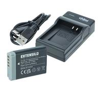 EXTENSILO 1x station de charge, 1x batterie, 1x câble USB-A / USB-C compatible avec Canon PowerShot G7 X, G7 X Mark II, G5X Mark II