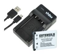 EXTENSILO 1x station de charge, 1x câble d'alimentation, 1x batterie compatible avec Nikon Coolpix S210, S200, S220, S3000, S225, S4000, S230