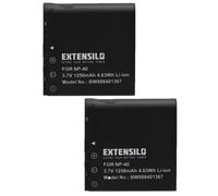 EXTENSILO 2x Batterie compatible avec Agfa Agfaphoto 102 Microflex, 100 Microflex appareil photo (1250mAh, 3,7V, Li-ion)