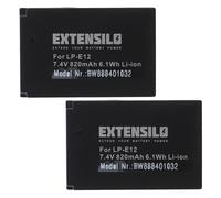 EXTENSILO 2x Batterie compatible avec Canon EOS M, M2, SL1, 100D, Kiss X7, 100 appareil photo (820mAh, 7,4V, Li-ion)