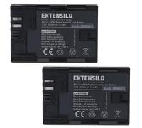 EXTENSILO 2x Batterie compatible avec Canon poignée alimentation BG-E7, BG-E6, BG-E13, BG-E14, BG-E9 (2250mAh, 7,2V, Li-ion)