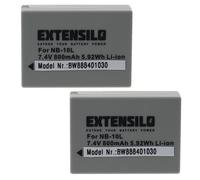 EXTENSILO 2x Batterie compatible avec Canon PowerShot G1 X, SX40 HS appareil photo (800mAh, 7,4V, Li-ion)
