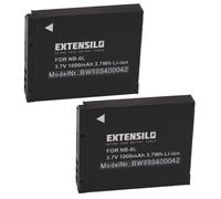 EXTENSILO 2x Batterie compatible avec Canon PowerShot SX500 IS, SX510 HS, SX530 HS, SX600 HS, SX510H, SX520 HS appareil photo (1000mAh, 3,7V, Li-ion)