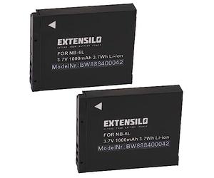 EXTENSILO 2X Batterie Compatible avec Canon PowerShot SX500 is, SX510 HS, SX530 HS, SX600 HS, SX510H, SX520 HS Appareil Photo (1000mAh, 3,7V, Li-ION)