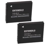 EXTENSILO 2x Batterie compatible avec Canon PowerShot SX700 HS, SX710 HS, SX610 HS appareil photo (1000mAh, 3,7V, Li-ion)