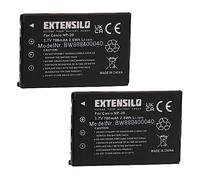 EXTENSILO 2X Batterie Compatible avec Casio Exilim EX-Z11, EX-Z12, EX-Z5, EX-Z4, EX-Z15, EX-Z6, EX-Z3, EX-Z18 Appareil Photo (700mAh, 3,7V, Li-ION)