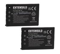 EXTENSILO 2x Batterie compatible avec Casio Exilim EX-Z8, EX-Z60, EX-Z77, EX-Z770, EX-Z65, EX-Z70, EX-Z75 appareil photo (700mAh, 3,7V, Li-ion)