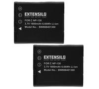 EXTENSILO 2x Batterie compatible avec Casio Exilim EX-ZR1000WE, EX-ZR100BK, EX-ZR100WE, EX-ZR1100, EX-ZR1000RD appareil photo (1800mAh, 3,7V, Li-ion)