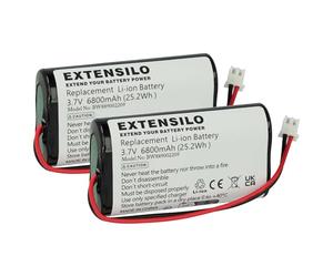 EXTENSILO 2X Batterie Compatible avec K-Bright Lampe de Chevet, de Salon (6800mAh, 3,7V, Li-ION)
