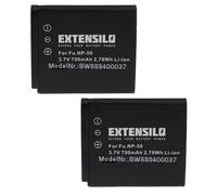EXTENSILO 2X Batterie Compatible avec Kodak Zi19 Playtouch, Playsport Waterproof Pocket-Camcorder Appareil Photo (750mAh, 3,7V, Li-ION)