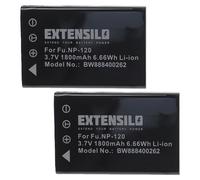 EXTENSILO 2x Batterie compatible avec Lawmate RX-1280B, PV800, PV700, PV500 portable digital video recording appareil photo (1800mAh, 3,7V, Li-ion)