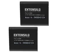 EXTENSILO 2x Batterie compatible avec OM System Tough TG-7 appareil photo (1050mAh, 3,7V, Li-ion)