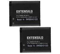 EXTENSILO 2X Batterie Compatible avec Panasonic Lumix DMC-ZS30R, DMC-ZS35W, DMC-ZS35K, DMC-ZS30W, DMC-ZS30S Appareil Photo (1050mAh, 3,7V, Li-ION)