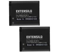EXTENSILO 2x Batterie compatible avec Panasonic Lumix DMC-ZS30R, DMC-ZS35W, DMC-ZS35K, DMC-ZS30W, DMC-ZS30S appareil photo (1050mAh, 3,7V, Li-ion)