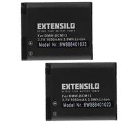 EXTENSILO 2x Batterie compatible avec Panasonic Lumix DMC-ZS60K, DMC-ZS50K, DMC-ZS45K, DMC-ZS40S, DMC-ZS40K appareil photo (1050mAh, 3,7V, Li-ion)
