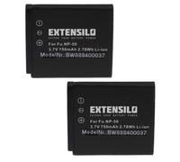 EXTENSILO 2x Batterie compatible avec Pentax Q-S1, Q7, Q, Q10 appareil photo (750mAh, 3,7V, Li-ion)
