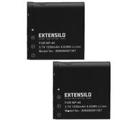 EXTENSILO 2x Batterie compatible avec Pentax XG-1, XG1 appareil photo (1250mAh, 3,7V, Li-ion)