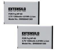 EXTENSILO 2x Batterie compatible avec Rollei Movieline DP-6000 appareil photo, reflex numérique (1300mAh, 3,7V, Li-ion)