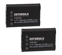 EXTENSILO 2X Batterie Compatible avec Sony HDR-AS50, HDR-AS30V, HDR-CX240E, HDR-AS30V/B, HDR-AS300, HDR-AS300R Appareil Photo (1100mAh, 3,7V, Li-ION)