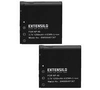 EXTENSILO 2X Batterie Compatible avec Yashica City 200, 100 Appareil Photo (1250mAh, 3,7V, Li-ION)