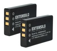 EXTENSILO 2x Batterie remplacement pour Fuji / Fujifilm NP-120 pour appareil photo (1800mAh, 3,7V, Li-ion)