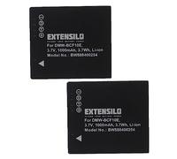 EXTENSILO 2X Batterie Remplacement pour Panasonic CGA-S009E, CGA-S106C, CGA-S/106B, CGA-S/106C, CGA-S009 pour Appareil Photo (1000mAh, 3,7V, Li-ION)