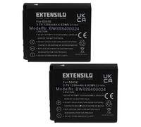 EXTENSILO 2X Batterie Remplacement pour Panasonic DMW-BCC12, CGA-S005, CGA-S005E/1B, CGA-S005E pour Appareil Photo (1250mAh, 3,7V, Li-ION)