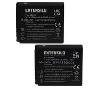 EXTENSILO 2x Batterie remplacement pour Ricoh DB-60 pour appareil photo (1250mAh, 3,7V, Li-ion)