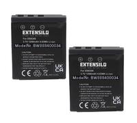 EXTENSILO 2x Batteries compatible avec Avant S8, S10, S10x6, S8x6 appareil photo (1250mAh, 3,7V, Li-ion)