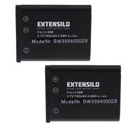 EXTENSILO 2x Batteries compatible avec BenQ DC E1460, E1465, E1480, T1260, T1460, W1220 appareil photo, reflex numérique (700mAh, 3,7V, Li-ion)