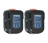 EXTENSILO 2x Batteries compatible avec Black & Decker CP12KB, EPC126, EPC126BK, EPC128, EPC128BK outil électrique (3300 mAh, NiMH, 12 V)