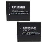 EXTENSILO 2x Batteries compatible avec Canon PowerShot A3200 IS, A3100 IS, A3150 IS, A3200IS appareil photo, reflex numérique (700mAh, 3,7V, Li-ion)