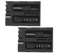 EXTENSILO 2x Batteries compatible avec Nikon D70s, D80, D90, D900, DSLR D700 appareil photo, reflex numérique (1900mAh, 7,4V, Li-ion, noir)