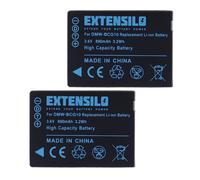 EXTENSILO 2x Batteries compatible avec Panasonic Lumix DMC-3D1, DMC-TZ10, DMC-TZ18, DMC-TZ20 appareil photo, reflex numérique (890mAh, 3,6V, Li-ion)