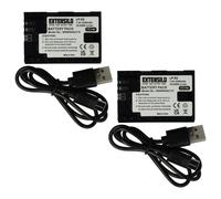 EXTENSILO 2x Batteries compatible avec Tether Tools Air Direct appareil photo (2250mAh, 7,4V, Li-ion), prise USB-C