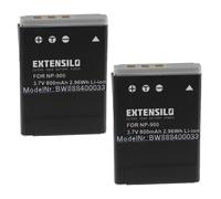 EXTENSILO 2x Batteries compatible avec Traveler Slimline X5, X6 appareil photo, reflex numérique (800mAh, 3,7V, Li-ion)