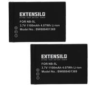 EXTENSILO 2x Batteries remplacement pour Canon NB-5L pour appareil photo, reflex numérique (1100mAh, 3,7V, Li-ion)