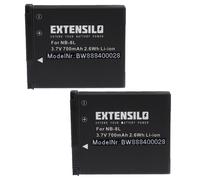 EXTENSILO 2x Batteries remplacement pour Canon NB-8L pour appareil photo, reflex numérique (700mAh, 3,7V, Li-ion)