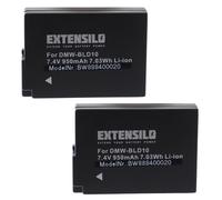 EXTENSILO 2x Batteries remplacement pour Panasonic DMW-BLD10, DMW-BLD10E, DMW-BLD10PP pour appareil photo, reflex numérique (950mAh, 7,4V, Li-ion)